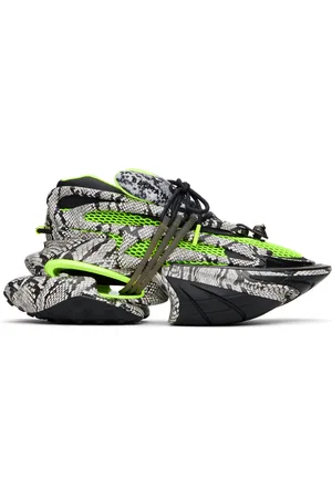 Balmain Gray & Green Unicorn Sneakers