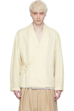 King & Tuckfield Off-White Wrap Tie Shirt