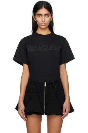 MUGLER Black Bonded T-Shirt