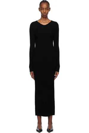 Totême Black V-Neck Maxi Dress