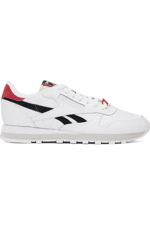 Reebok White & Black Classic Leather Sneakers