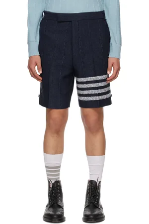 Thom Browne Navy 4-Bar Sack Shorts