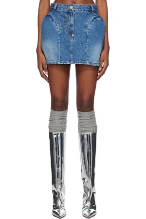 pushBUTTON Puff Detail Denim Miniskirt