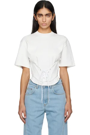 MUGLER White Corseted T-Shirt