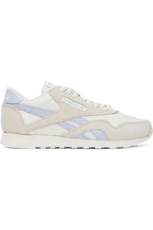 Reebok Off-White & Blue Classic Nylon Sneakers