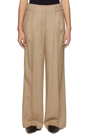 REMAIN Birger Christensen Beige Wide-Leg Trousers