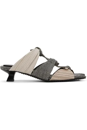 Paula Canovas Del Vas Gray & Beige Diablo Twist Heeled Sandals
