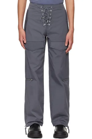 DION LEE Gray Hiking Cord Cargo Pants