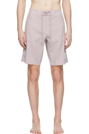 Thom Browne White Stripe Swim Shorts