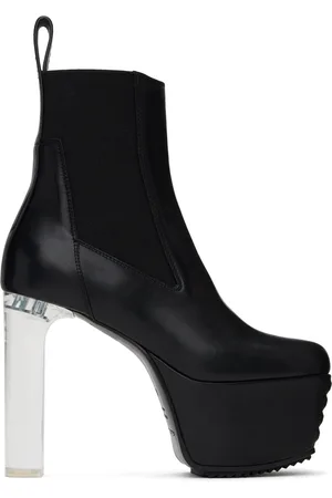 Rick Owens Black Minimal Grill Beatle Chelsea Boots