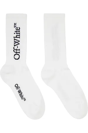 OFF-WHITE White Big Logo Bookish Mid Calf Socks