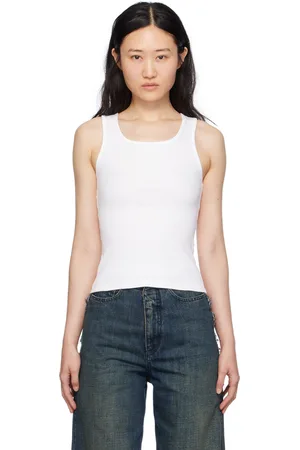 Maison Margiela White Scoop Neck Tank Top