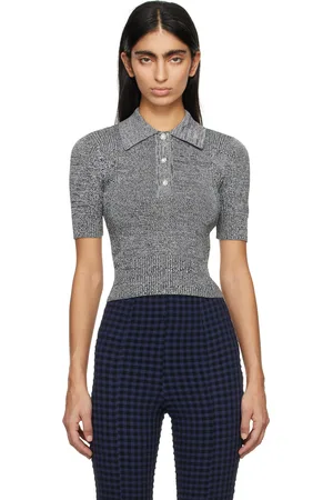 Ganni Black Crystal Cut Polo