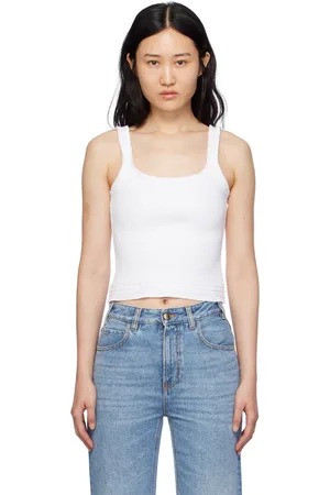 Chloé White Ruffle Tank Top