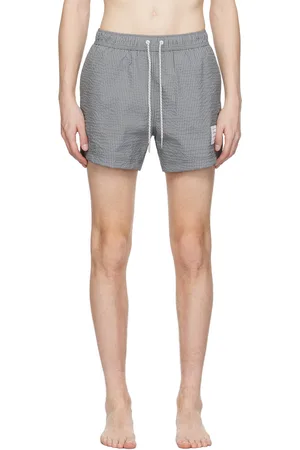 Thom Browne Gray Striped Swim Shorts