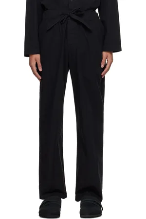 Tekla Black Drawstring Pyjama Pants