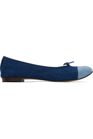 Repetto Blue Flora Denim Ballerina Flats