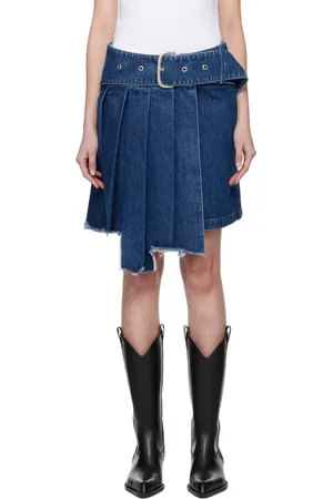 OFF-WHITE Pleated Denim Miniskirt