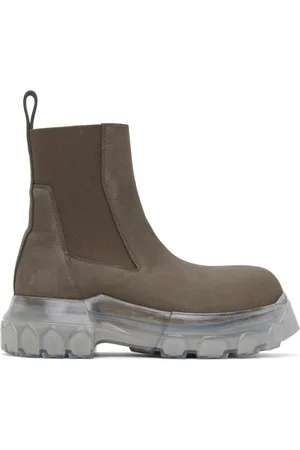 Rick Owens Gray Beatle Bozo Tractor Chelsea Boots