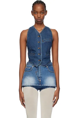 pushBUTTON Indigo Halter Neck Denim Vest