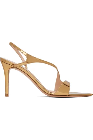 Gianvito Rossi Gold Crossover Heeled Sandals