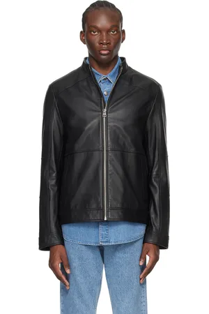 Hugo boss men's jacket on sale leather