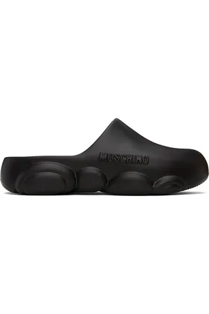 Moschino Black Teddy Sole Rubber Slippers