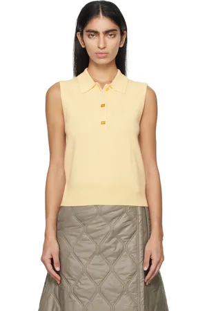 Ganni Off-White Spread Collar Polo