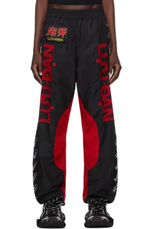 LU’U DAN Black & Red Shell Track Pants
