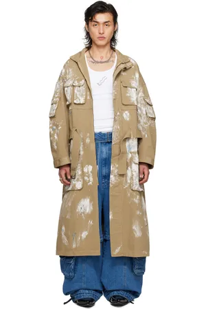 LU’U DAN Beige Painted Denim Coat