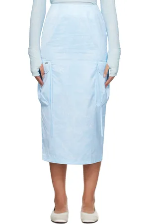 Kijun Blue Drawing Cargo Midi Skirt