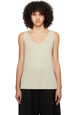 STUDIO NICHOLSON Beige V-Neck Tank Top