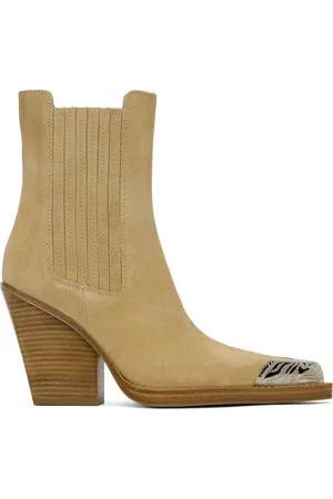 PARIS TEXAS Beige Dallas Embellished Toe Boots