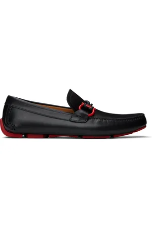 Salvatore Ferragamo Black Gancini Ornament Loafers