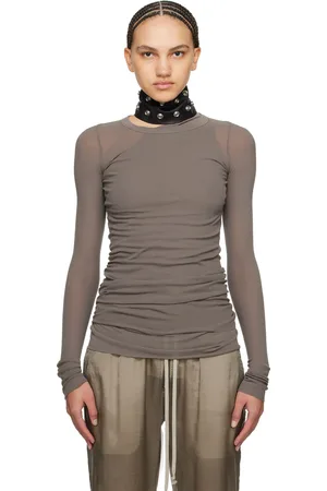 Rick Owens Gray Crewneck Long Sleeve T-Shirt