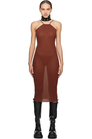 Rick Owens Burgundy Skorpio Midi Dress