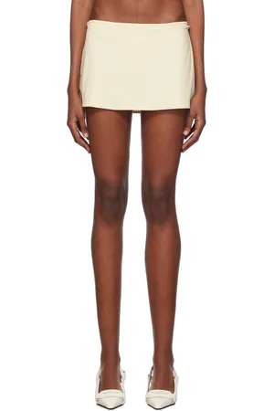 DANIELLE GUIZIO Off-White Micro Miniskirt