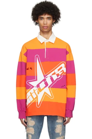 Members OF The Rage Purple & Orange Striped Polo