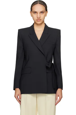 Msgm Navy Self-Tie Blazer