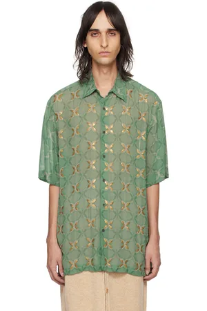 DRIES VAN NOTEN Green Sequinned Shirt