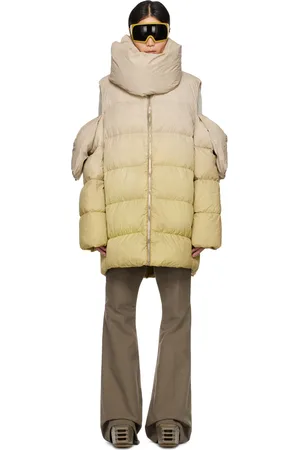 Rick Owens Moncler + Taupe & Green Down Coat