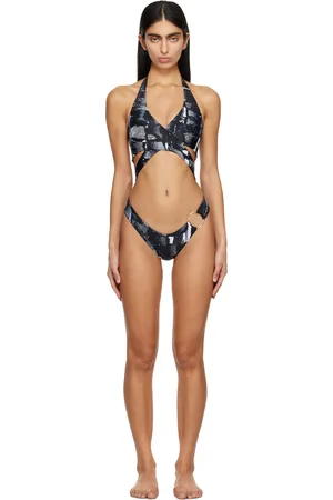 Louisa Ballou Gray Starburst One-Piece Swimsuit