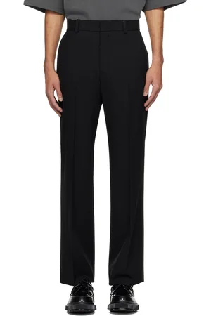 Solid Black Wide-Leg Trousers
