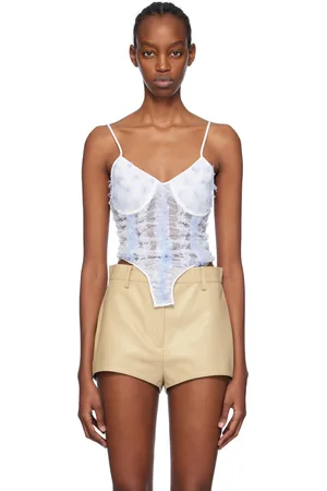 pushBUTTON White & Sheer Camisole