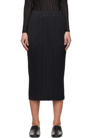 PLEATS PLEASE ISSEY MIYAKE Black Thicker Bottoms 1 Midi Skirt