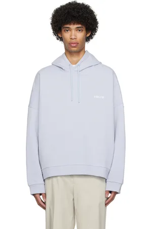 Solid Blue Bonded Hoodie