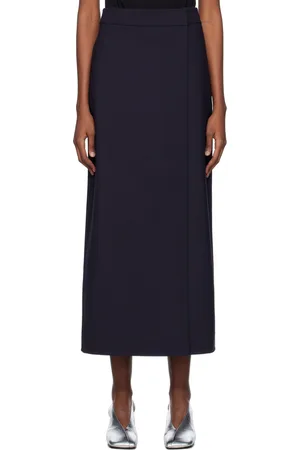 SHANG XIA Navy Wrap Maxi Skirt