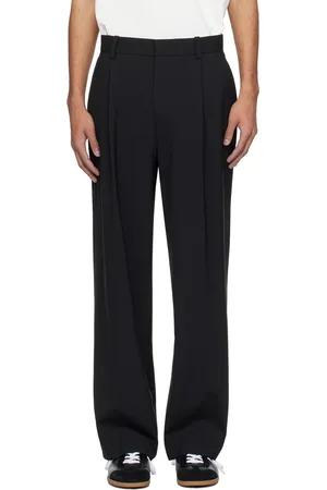 Solid Black One Tuck Trousers