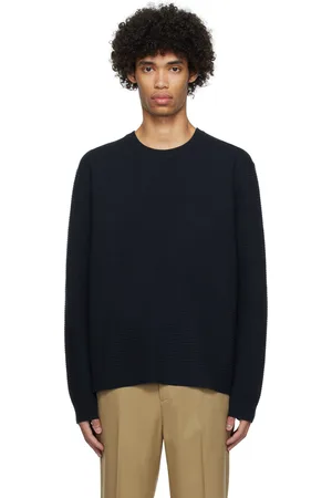 Solid Navy Crewneck Sweater