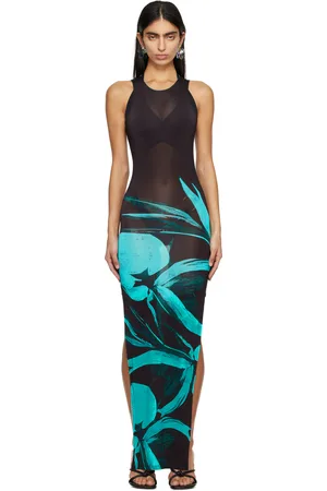 Louisa Ballou Black & Blue Sea Breeze Maxi Dress
